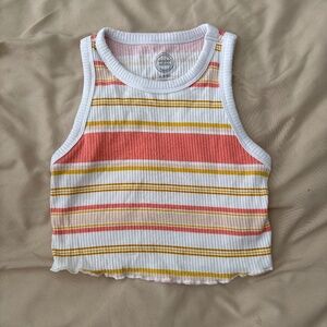 Wonder Nation Ribbed Striped cropped a tank Size 6-6x